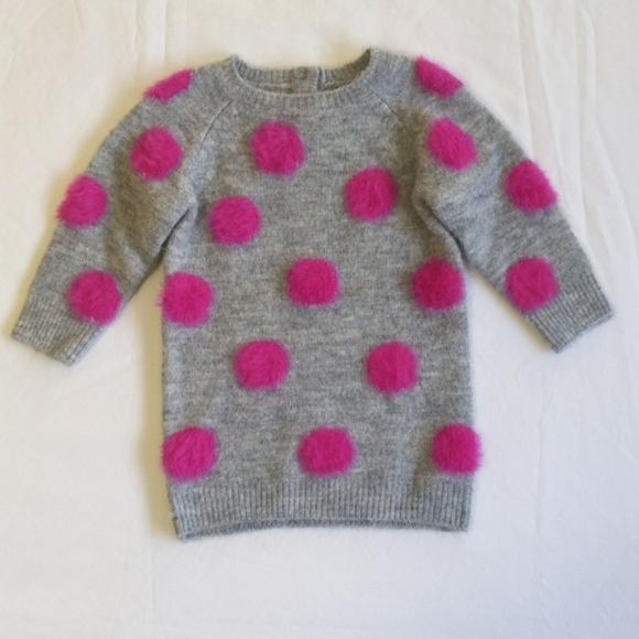 NEW george fluffy polka dot knit tunic sweater dress 6-12 months baby girl - Picture 1 of 8